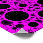 Poster Bulles d'espace tachetées - Rose (Coin)