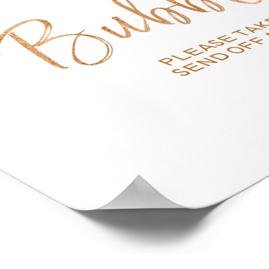 Poster Bulles Envoyer 8x10 Rose or Mariage Connexion (Coin)
