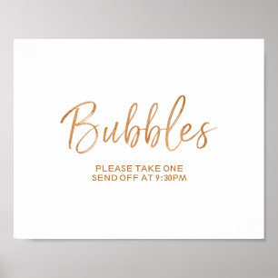 Poster Bulles Envoyer 8x10 Rose or Mariage Connexion