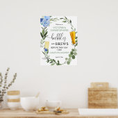 Poster Bulles et Brews couples baby shower signe de bienv (Cuisine)