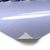 Poster Bulles fractales Ombre Bleu Abstrait (Coin)