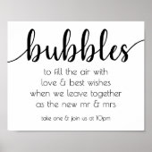 Poster Bulles modernes simples | Black Script Party, évén (Devant)