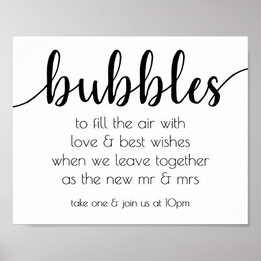 Poster Bulles modernes simples | Black Script Party, évén (Devant)