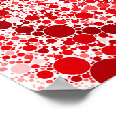 Poster Bulles rouges abstraites en spirale numérique (Coin)
