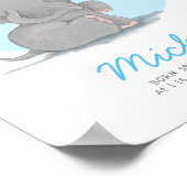 Poster Bulles soufflantes éléphant nom pépinière mur art (Coin)