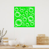 Poster Bulles vertes (Cuisine)