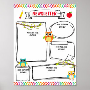 Poster Bulletin de classe Modèle modifiable