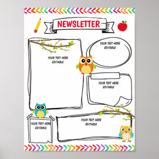 Poster Bulletin de classe Modèle modifiable