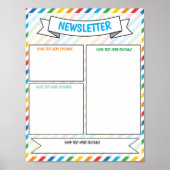 Poster Bulletin de l'enseignant modèle modifiable (Devant)