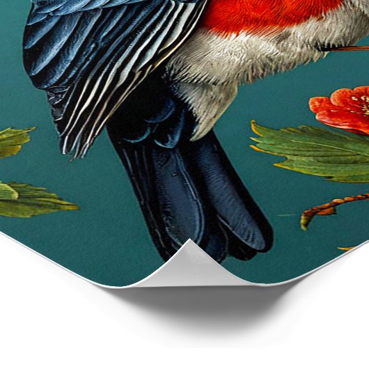 Poster Bullfinch sur un arbre (Coin)