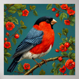 Poster Bullfinch sur un arbre
