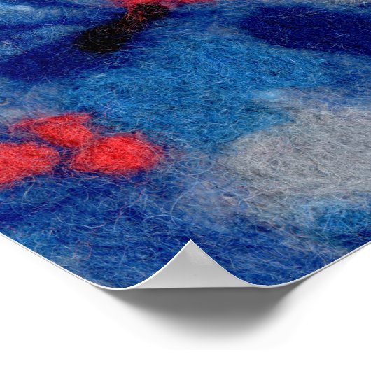 Poster Bullfinies, oiseaux rouges, arbres de la forêt ble (Coin)