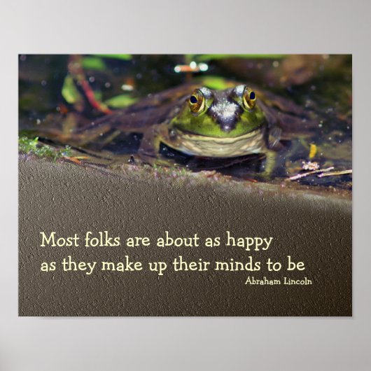 Poster Bullfrog Happiness Citation inspirante (Devant)