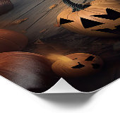 Poster Bullmastiff Citrouilles Halloween effrayant (Coin)