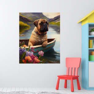 Poster Bullmastiff sur une pagaie : une aventure Pittores