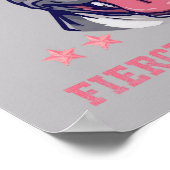 Poster Bully Mom -Fierce Fearless- Pink Pit Bull Dog Art (Coin)