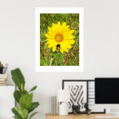 Poster Bumble abeille sur un tournesol (Bureau à domicile)