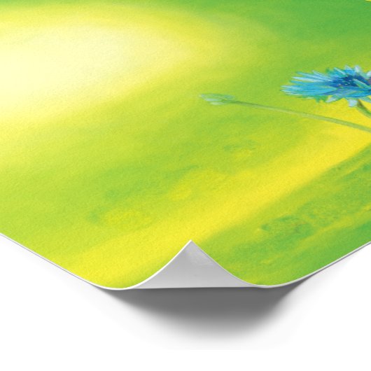 Poster Bumble abeille survolant une prairie (Coin)