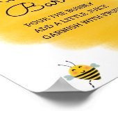 Poster Bumble Bee Baby shower Mimosa Bear Sign (Coin)