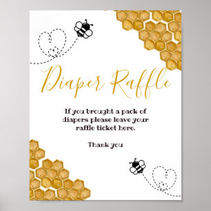 Poster Bumble Bee Baby shower Party Déchets Signe Raffin