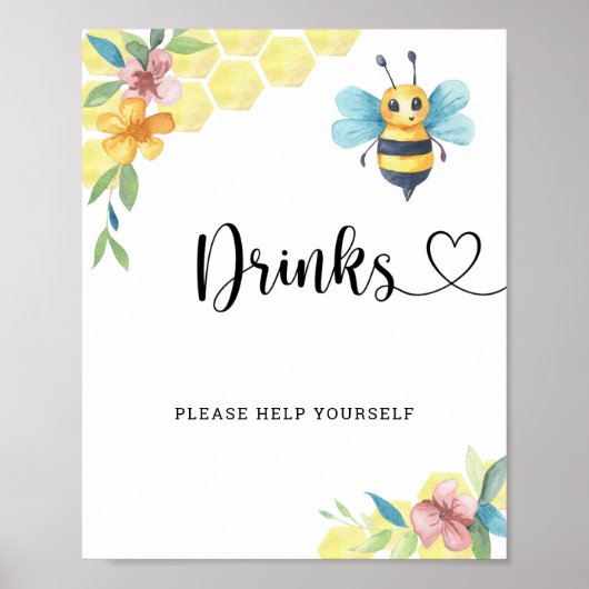 Poster Bumble Bee - Boissons, servez-vous (Devant)