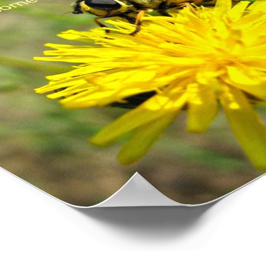 Poster Bumble Bee Jaune Dandelion Toujours Merci (Coin)