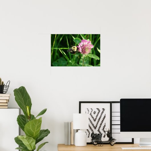 Poster Bumble Bee on Clover (Bureau à domicile)