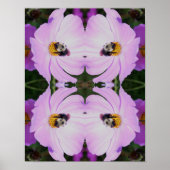 Poster Bumble Bee On Rose Cosmos Flower Abstrait (Devant)