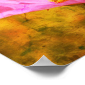 Poster Bumble Bee On Rose Cosmos Flower Abstrait (Coin)