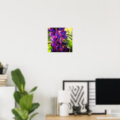 Poster Bumble Bee On Wild Lupine Flower Close Up (Bureau à domicile)