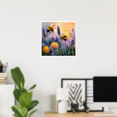Poster Bumble Bees Flying Art Imprimer (Bureau à domicile)