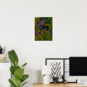 Poster Bumblebebe parmi les fleurs violettes (Bureau à domicile)