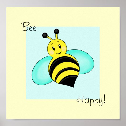 Poster Bumblebee "Bee Happy" Imprimer (Devant)