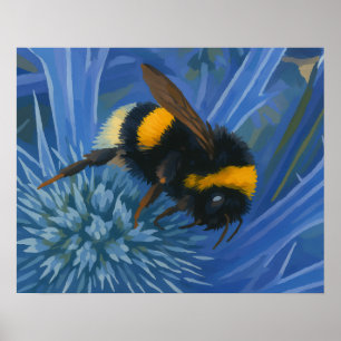 Poster Bumblebee sur le chardon bleu