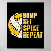 Poster Bump Set Spike Répéter Volleyball Fun (Devant)