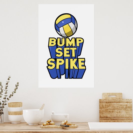 Poster Bump Set Spike Volleyball (Cuisine)