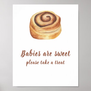 Poster Bun à la cannelle Baby shower Les bébés sont doux