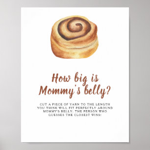Poster Bun baby shower Quelle taille est le jeu du ventre
