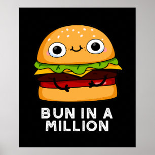 Poster Bun Dans Un Million Drôle Burger Pun Dark BG