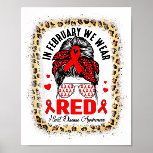 Poster Bun Messy En Février Nous Portons Du Rouge Maladie