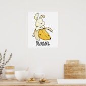 Poster Bunana Drôle Lapin Dans Un Pun De Banane (Cuisine)