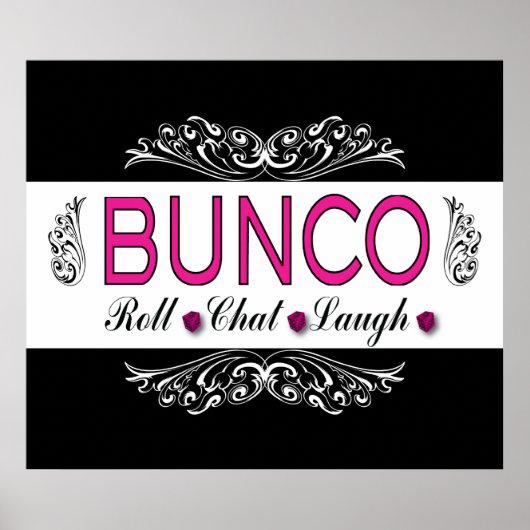 Poster Bunco, Rouleau, Conversation, Rire en rose, noir e (Devant)