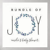 Poster Bundle De Joy Baby shower Botanique Bleu (Devant)