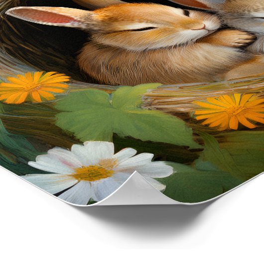 Poster Bunnies couchés 3 (Coin)