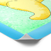 Poster Bunnies Danse comme personne ne regarde vert jaune (Coin)