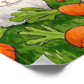 Poster Bunnies et carottes de Pâques (Coin)