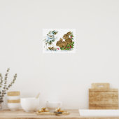 Poster Bunnies et oiseaux Profitez de la neige Décor de N (Cuisine)