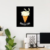 Poster Bunnilla Cone Funny Bunny Vanilla Dark BG (Bureau à domicile)