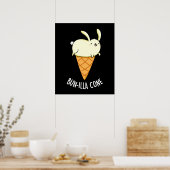 Poster Bunnilla Cone Funny Bunny Vanilla Dark BG (Cuisine)