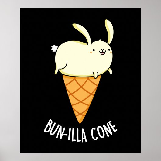 Poster Bunnilla Cone Funny Bunny Vanilla Dark BG (Devant)